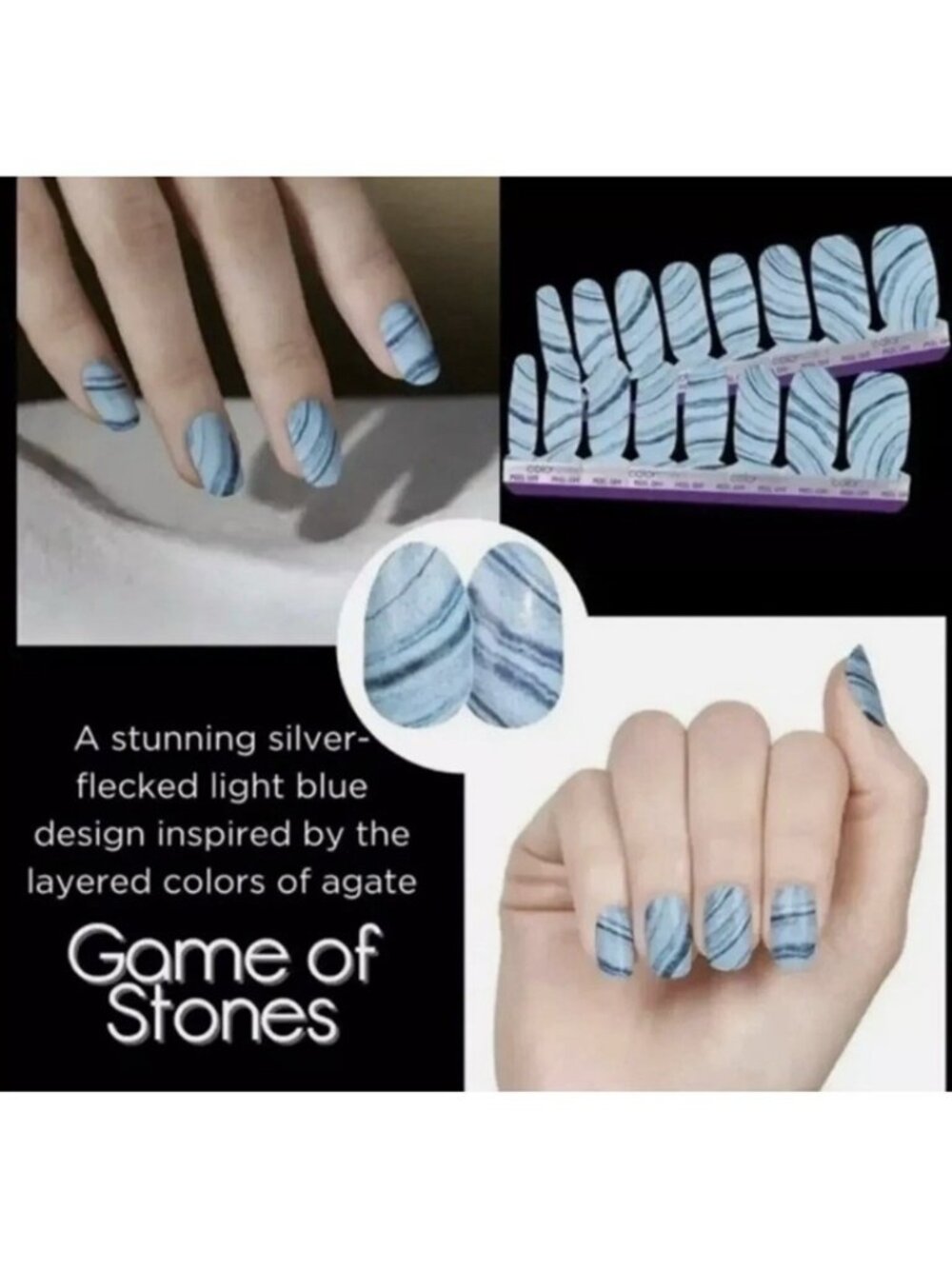 Color Street 100% Real Nail Strips ~ Game Of Stones~ Retired Rare Find, New